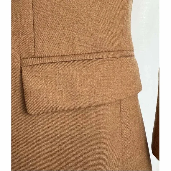 J. Crew Factory Women Sz 6 Camel Wool Blend Schoolboy Blazer Tailored Jacket EUC - Picture 7 of 11